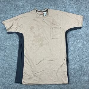 Bulwark T-Shirt Mens XXL Tan Flame Resistant FR Workwear Pocket Safety Tee